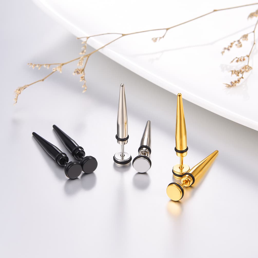 Punk Spike Stud Earrings for 3 Pairs