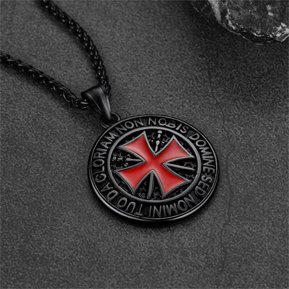 Knights Templar Cross Medallion Necklace for