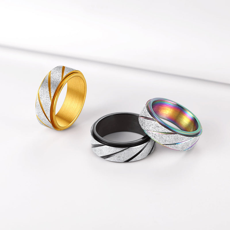 Rotatable Fidget Ring for Anxiety Stainless Steel