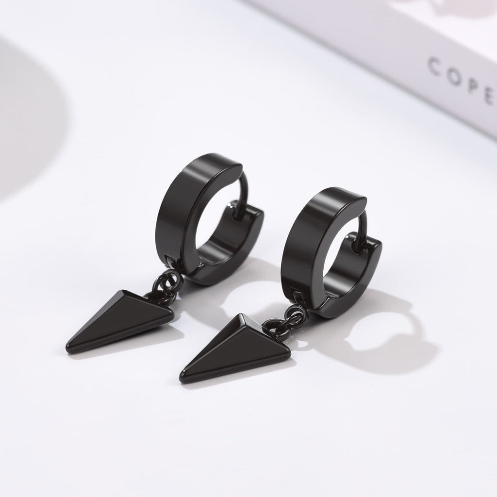 Flash Triangle Spike Dangle Hoop Earrings for