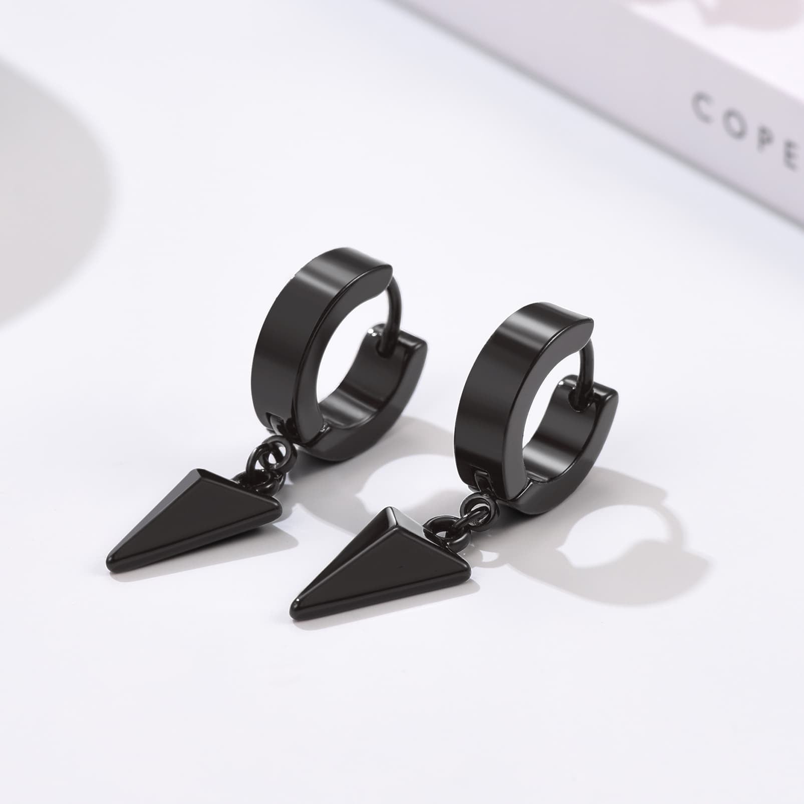 Flash Triangle Spike Dangle Hoop Earrings for