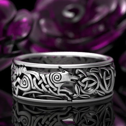 Celtic Werewolf Wild Spirit's Embrace Ring