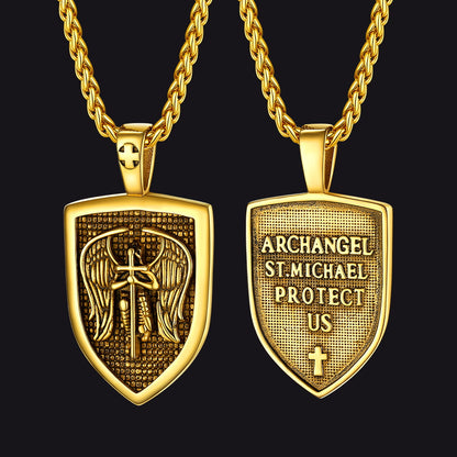 Shield Archangel St. Michael Protection Necklace for