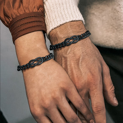 Infinity Love Knot Cuban Link Chain Bracelet for