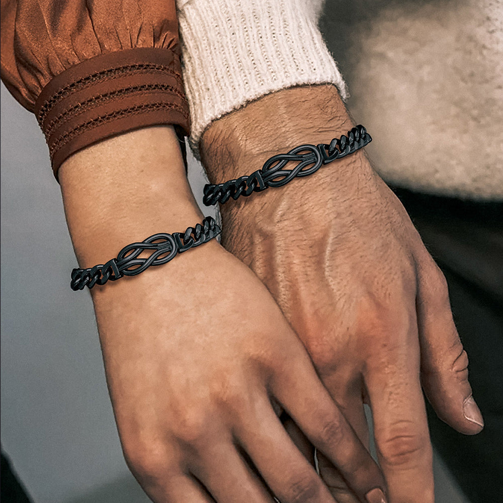 To My Love Infinity Love Knot Cuban Chain Bracelet for Couple