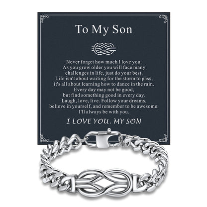 Infinity Love Knot Cuban Link Chain Bracelet for