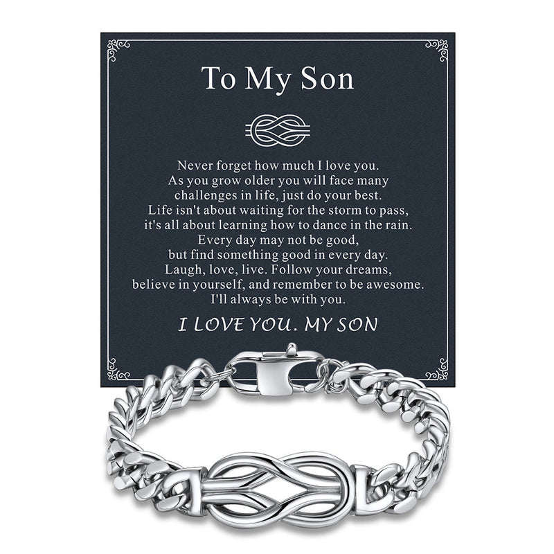 Infinity Love Knot Cuban Link Chain Bracelet for