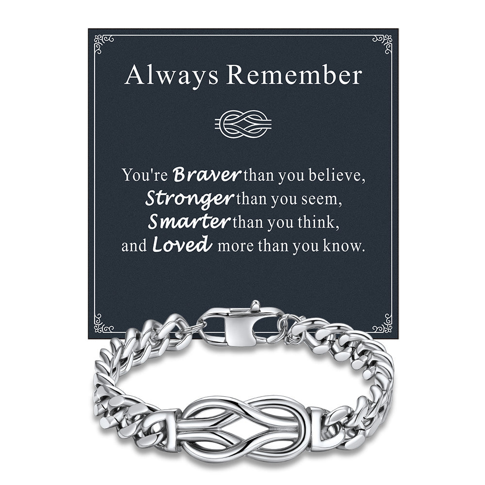To My Love Infinity Love Knot Cuban Chain Bracelet for Couple