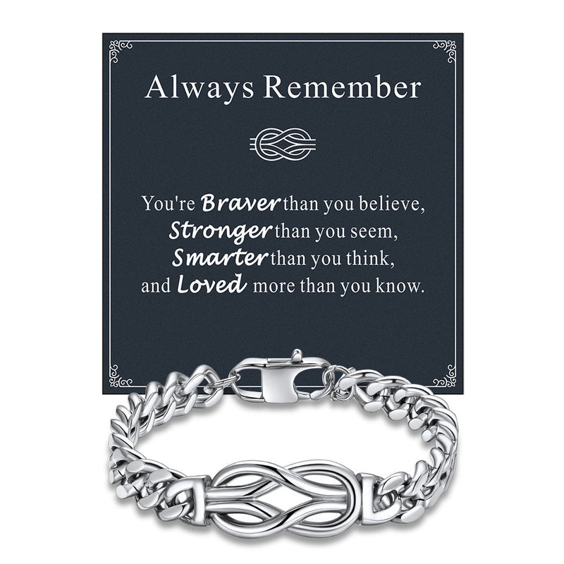 Infinity Love Knot Cuban Link Chain Bracelet for