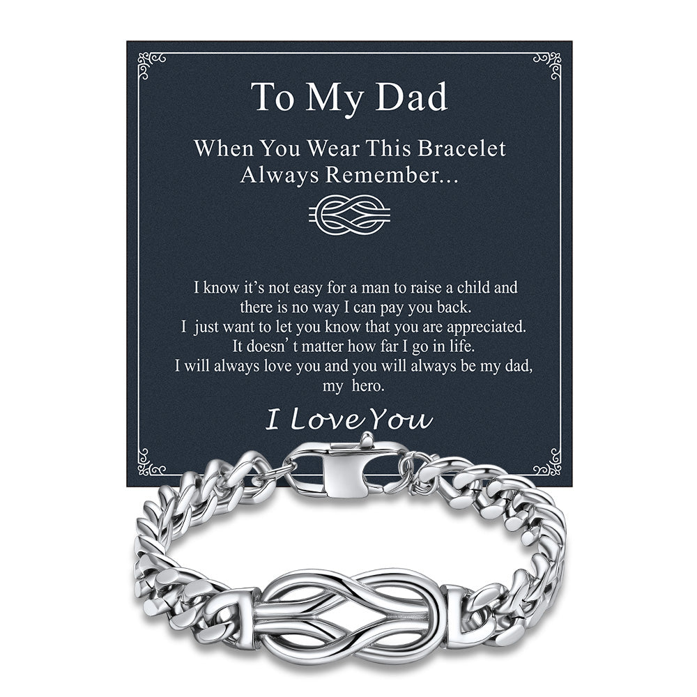 Infinity Love Knot Cuban Link Chain Bracelet for