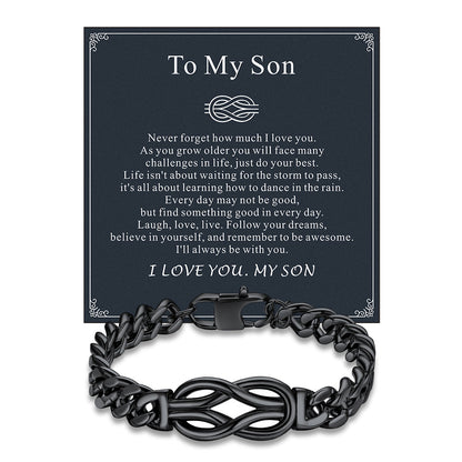 Infinity Love Knot Cuban Link Chain Bracelet for