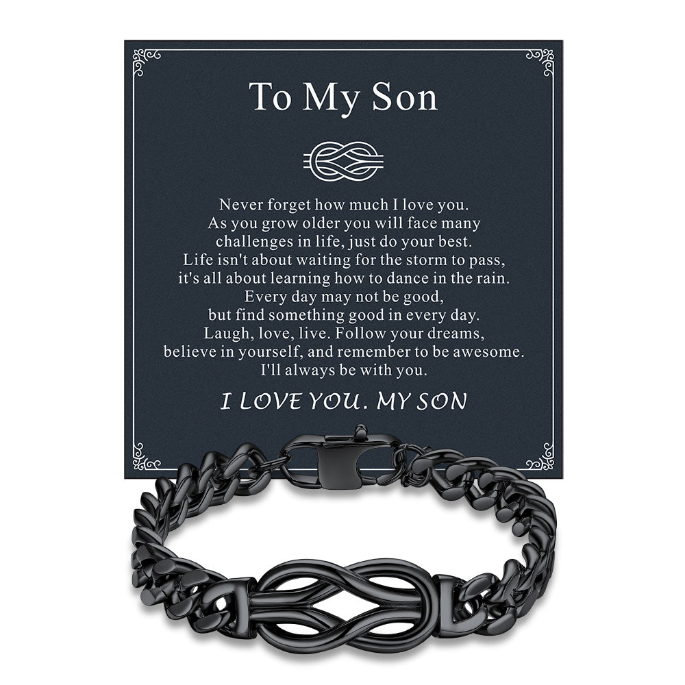 To My Love Infinity Love Knot Cuban Chain Bracelet for Couple
