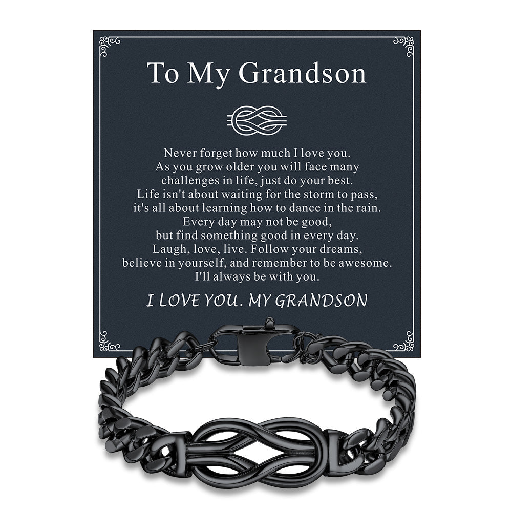 To My Love Infinity Love Knot Cuban Chain Bracelet for Couple