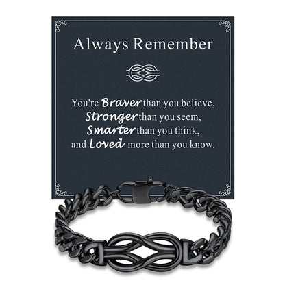 To My Love Infinity Love Knot Cuban Chain Bracelet for Couple