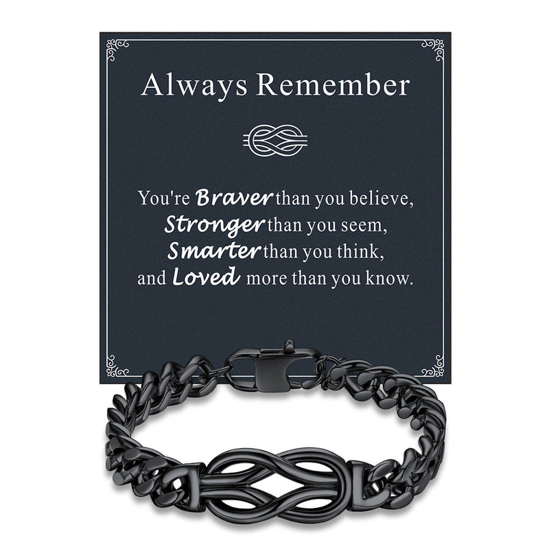 Infinity Love Knot Cuban Link Chain Bracelet for