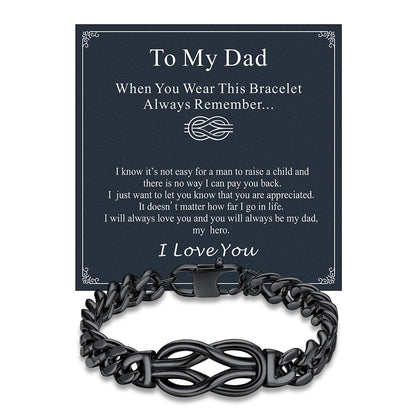 Infinity Love Knot Cuban Link Chain Bracelet for