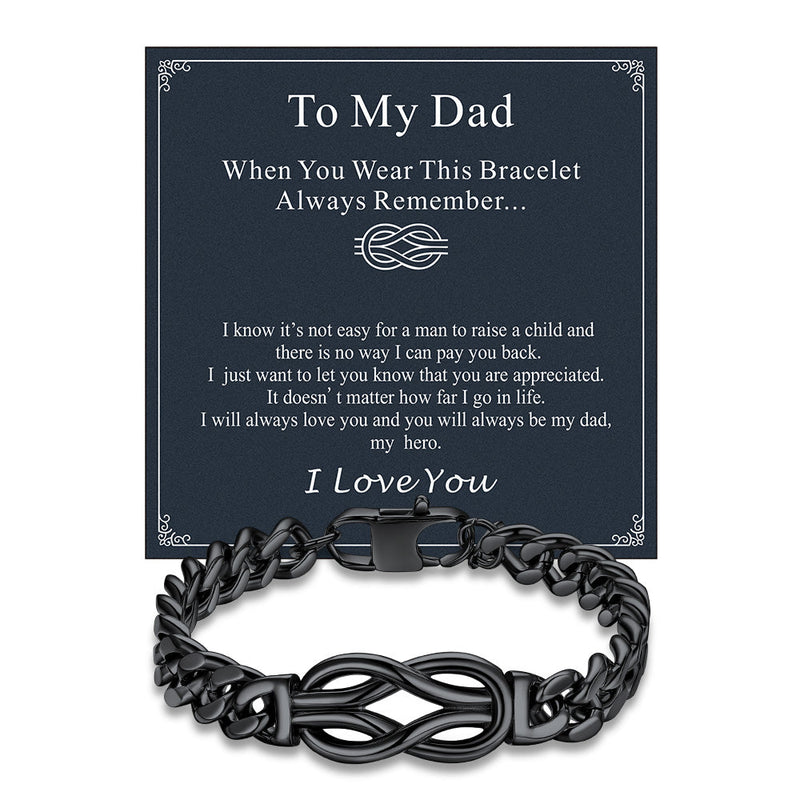To My Love Infinity Love Knot Cuban Chain Bracelet for Couple