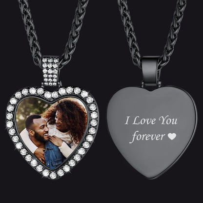 Customized Heart Picture Photo Necklace Memorial Gift for
