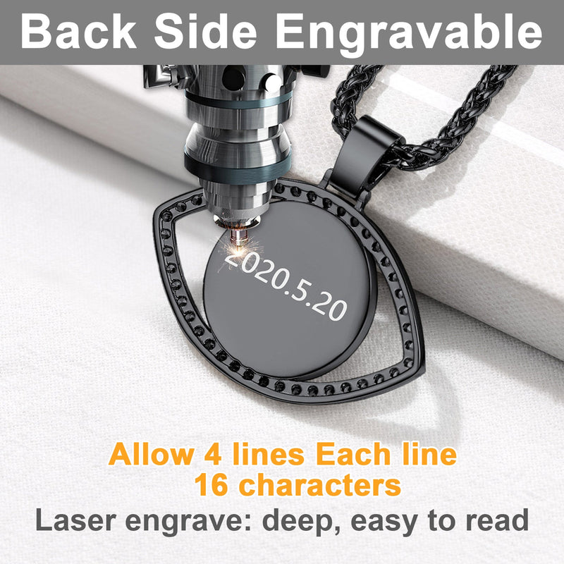 Personalized Cz Evil Eye Memorial Necklace With Picture for