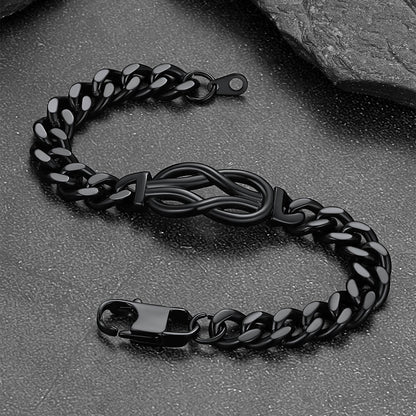 Infinity Love Knot Cuban Link Chain Bracelet for
