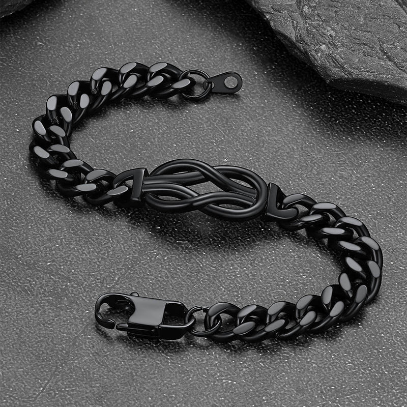 To My Love Infinity Love Knot Cuban Chain Bracelet for Couple