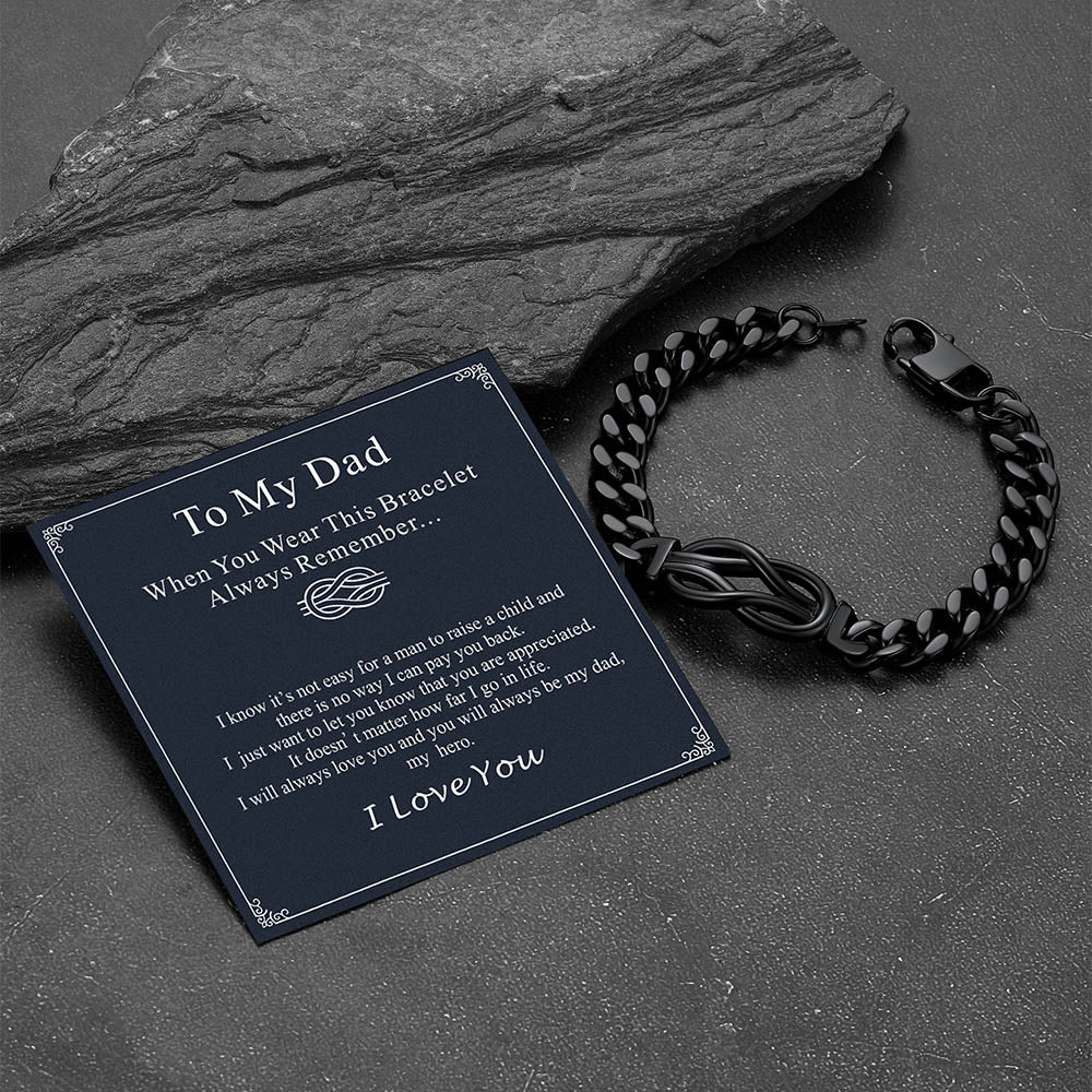 Infinity Love Knot Cuban Link Chain Bracelet for