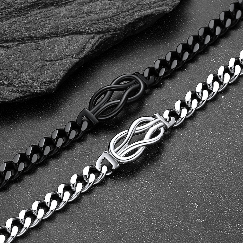 To My Love Infinity Love Knot Cuban Chain Bracelet for Couple