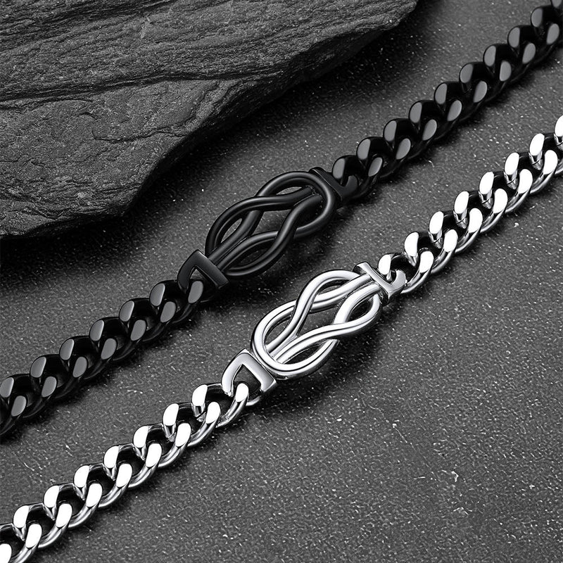 To My Love Infinity Love Knot Cuban Chain Bracelet for Couple