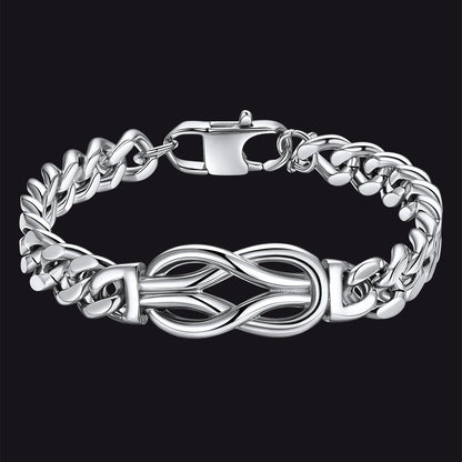 To My Love Infinity Love Knot Cuban Chain Bracelet for Couple