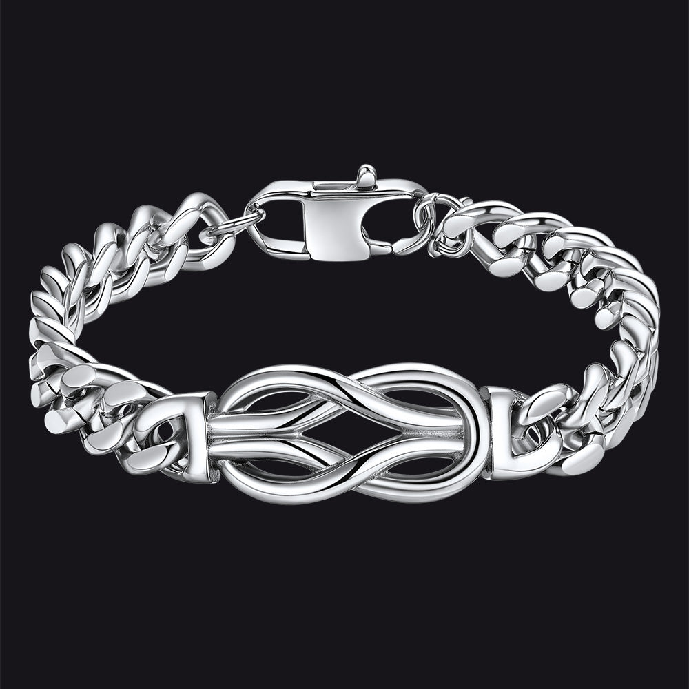 To My Love Infinity Love Knot Cuban Chain Bracelet for Couple