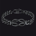 Infinity Love Knot Cuban Link Chain Bracelet for