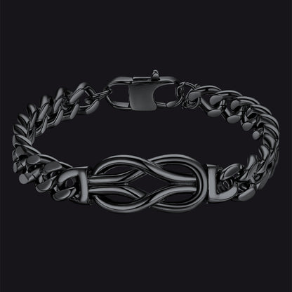 To My Love Infinity Love Knot Cuban Chain Bracelet for Couple