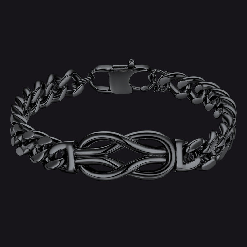 To My Love Infinity Love Knot Cuban Chain Bracelet for Couple