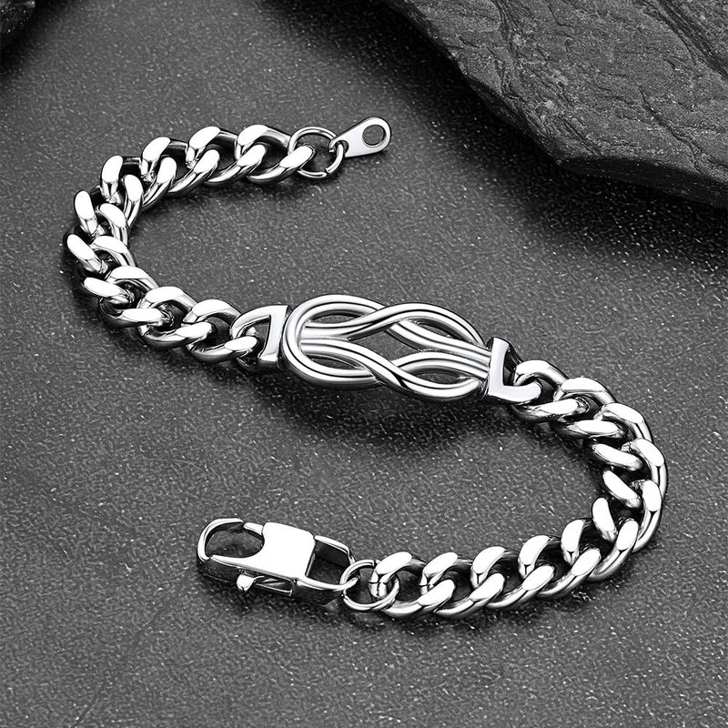 To My Love Infinity Love Knot Cuban Chain Bracelet for Couple