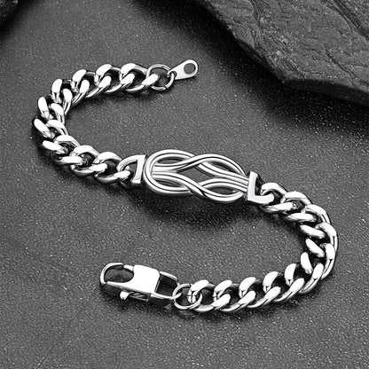 To My Love Infinity Love Knot Cuban Chain Bracelet for Couple