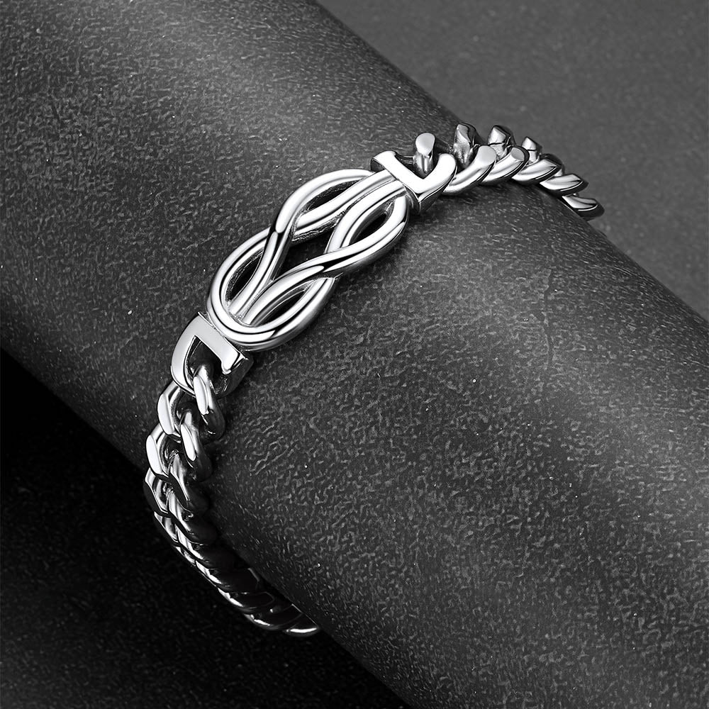 To My Love Infinity Love Knot Cuban Chain Bracelet for Couple