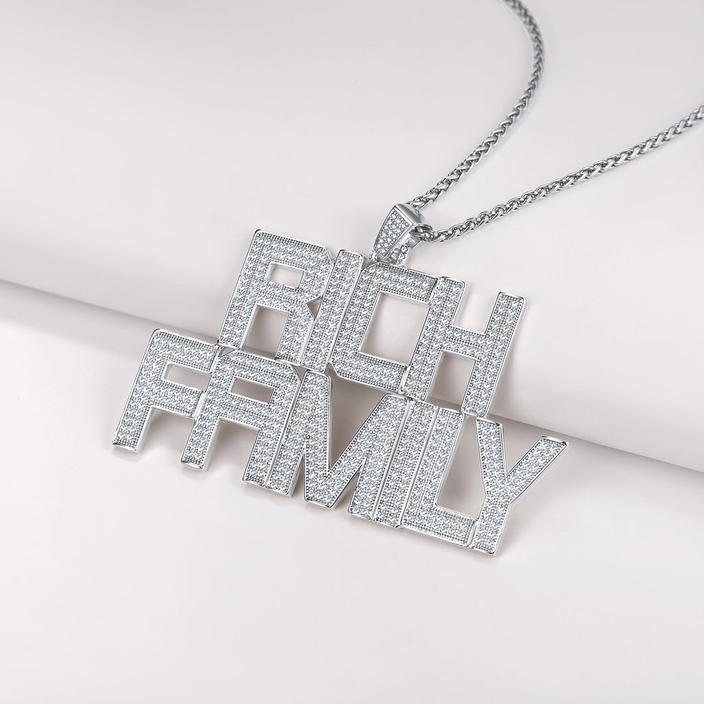 Custom Hip Hop Cubic Zirconia Initials Pendant Necklace for