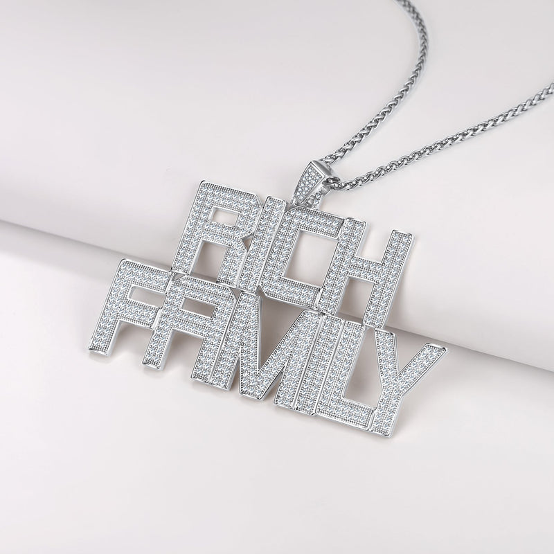 Custom Hip Hop Cubic Zirconia Initials Pendant Necklace for