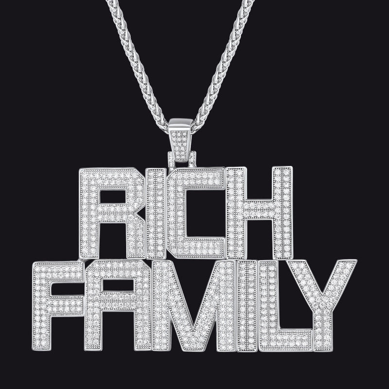 Custom Hip Hop Cubic Zirconia Initials Pendant Necklace for