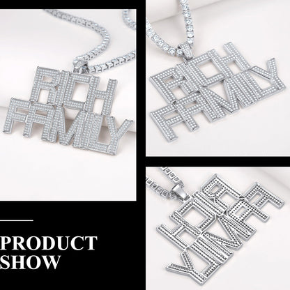 Custom Hip Hop Cubic Zirconia Initials Pendant Necklace for