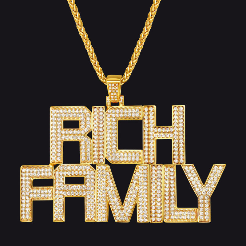 Custom Hip Hop Cubic Zirconia Initials Pendant Necklace for