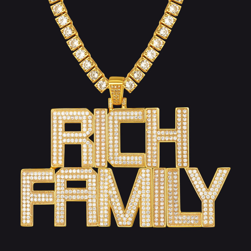 Custom Hip Hop Cubic Zirconia Initials Pendant Necklace for