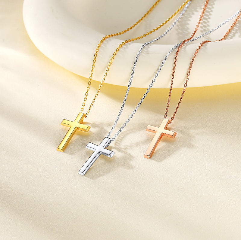Dainty Cross Pendant Necklace for Mom, Christian Faith Pendant Necklace Gift