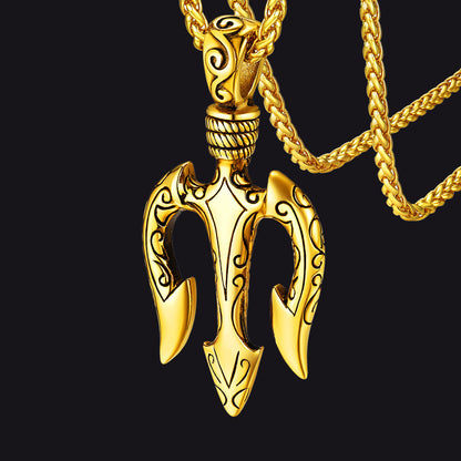Poseidon Trident Necklace Ancient Greek Mythology Pendant