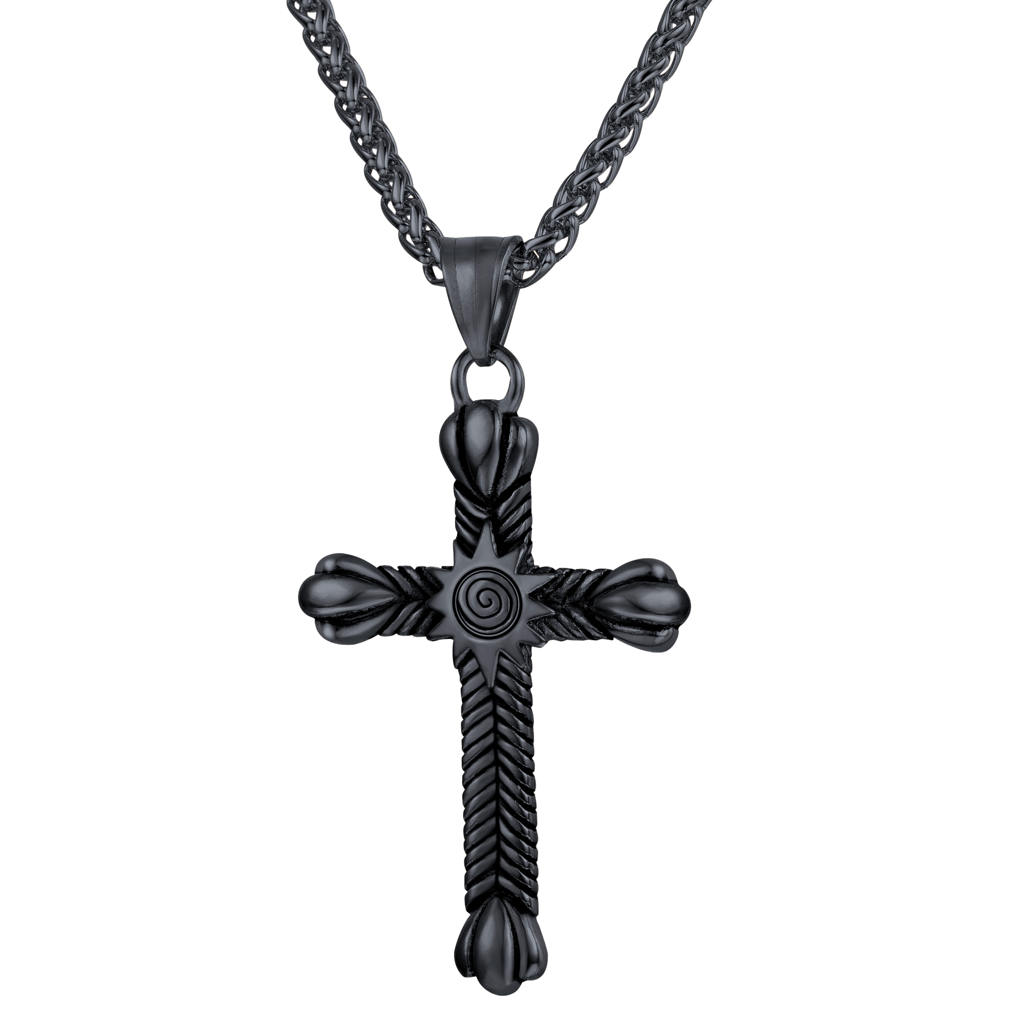 Stainless Steel Cross Crucifix Necklace for