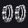 Gothic Skull Huggie Hoop Earrings for