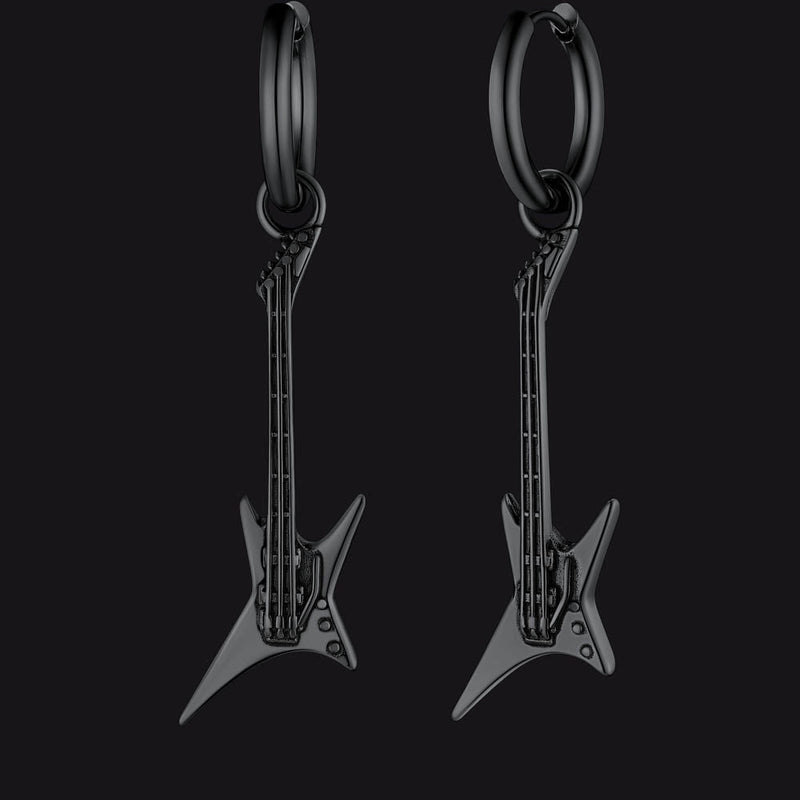 Punk Guitar Hoop Dangle Earrings for