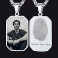 Personalized Picture Fingerprint Dog Tag Necklace for