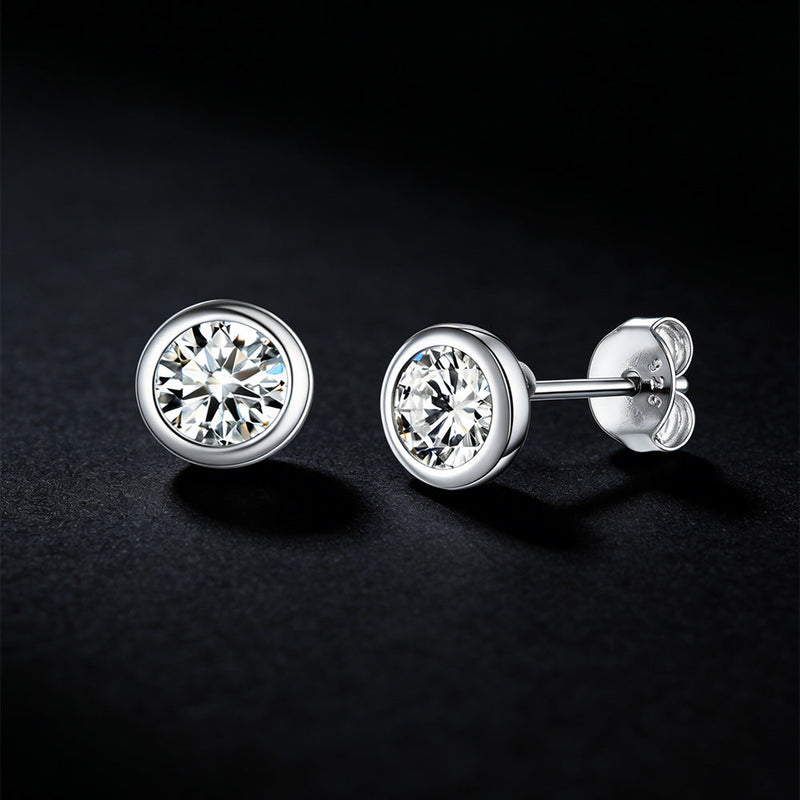925 Sterling Silver Diamond Stud Earrings Set for 3 Pairs