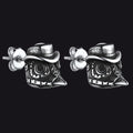 Gothic Plague Doctor Steampunk Stud Earrings